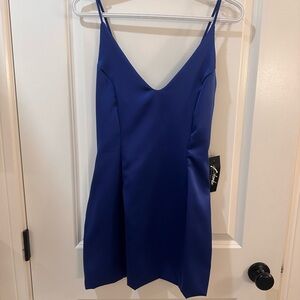Chic Royal Blue Mini Dress
